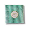 Turquoise Striped Large Disposable Paper Napkins (16pcs)