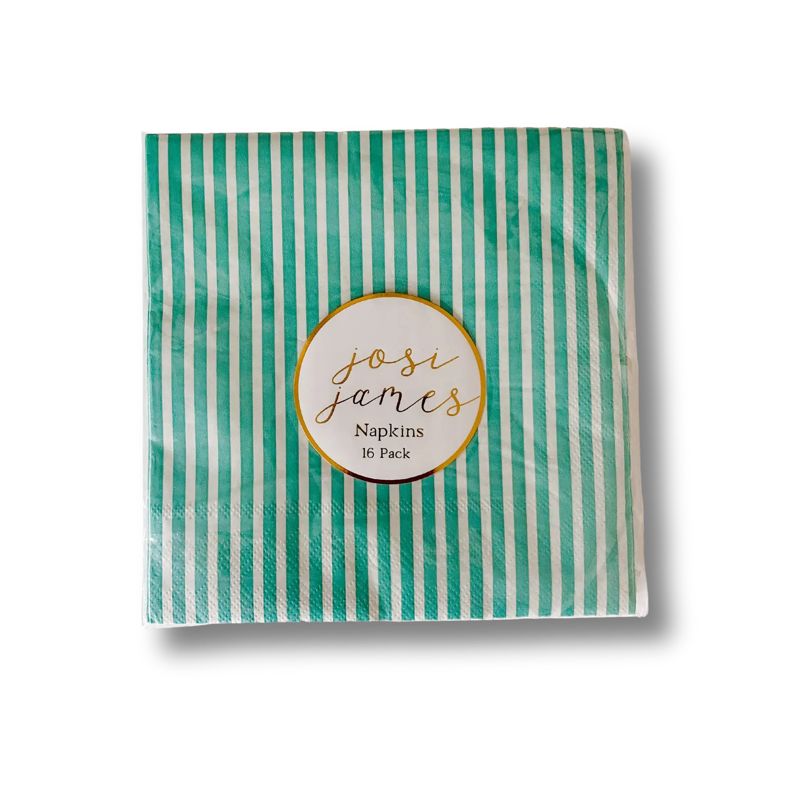 Turquoise Striped Large Disposable Paper Napkins (16pcs)