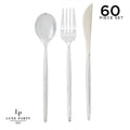 Matrix Silver Plastic Cutlery Set | 60 Pieces