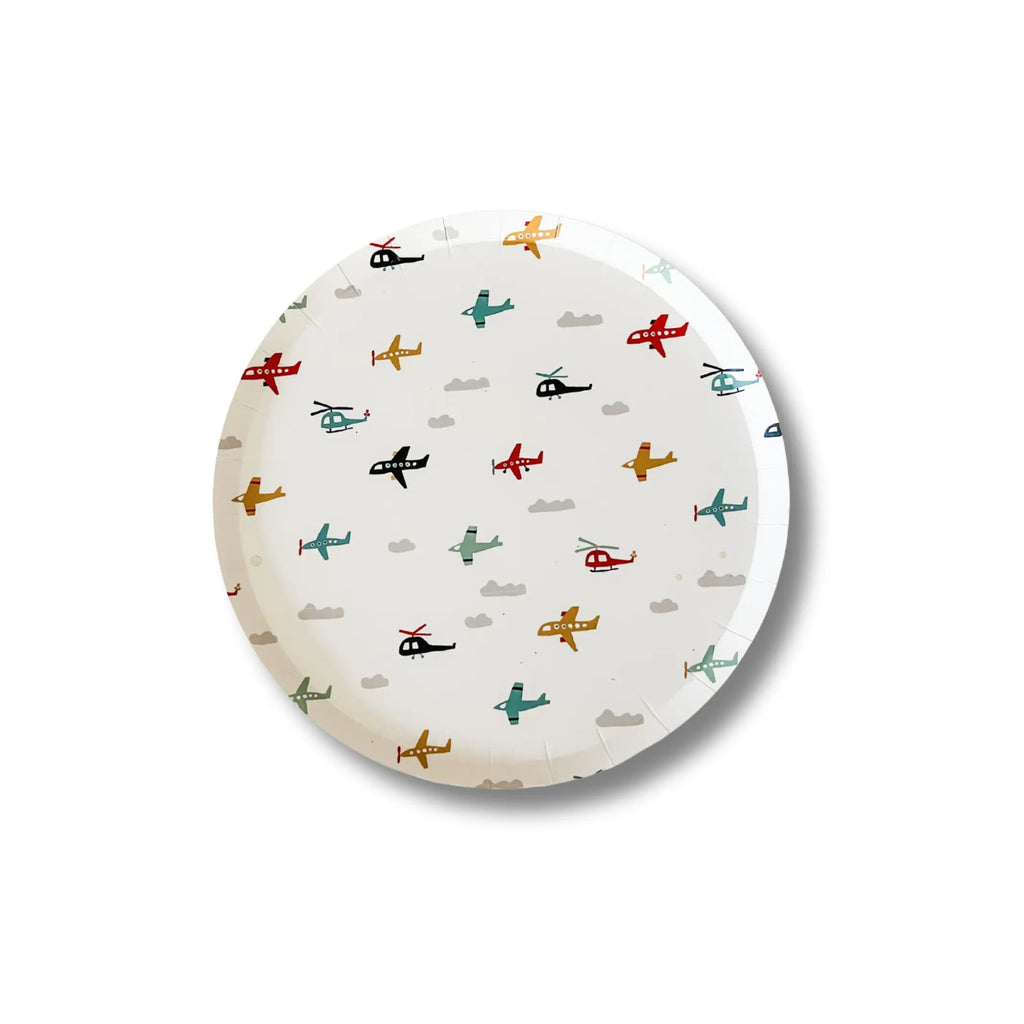 Airplane Dessert Plates, 7 Inch Kids Birthday Party Plates