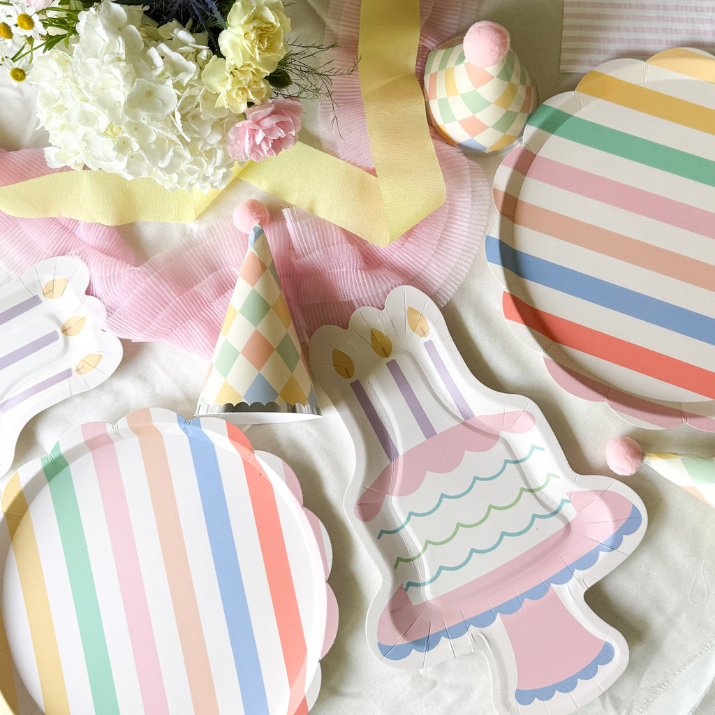 Shaped Birthday Cake Plate, 12pcs