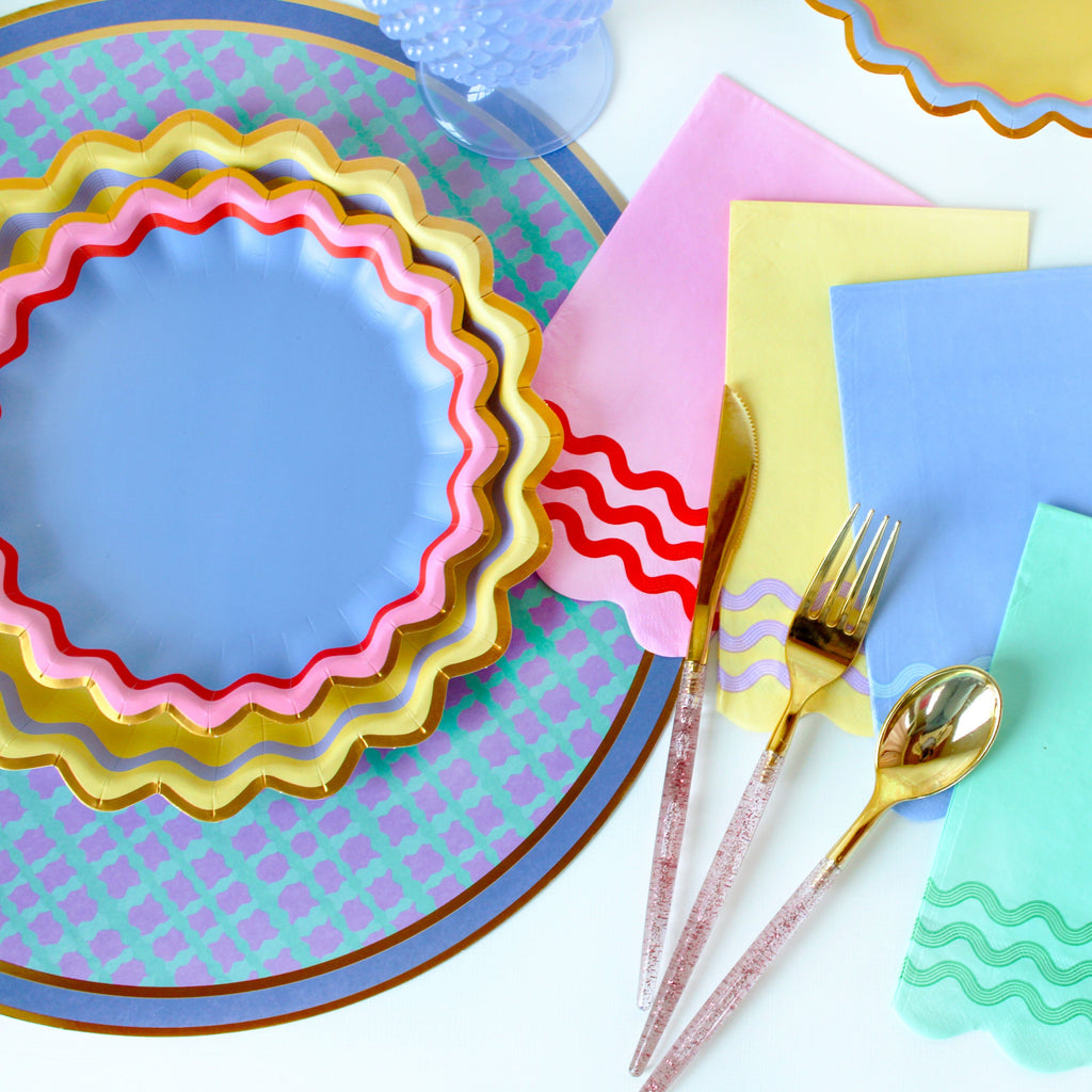 Rainbow Ric Rac Assorted Dessert Plates (10 count)