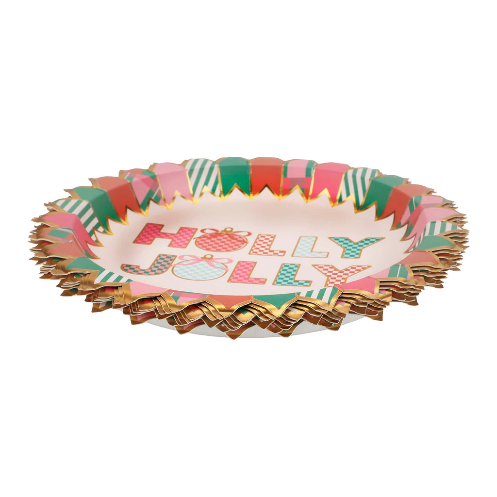 Holly Jolly Christmas Dessert Plates (10 count)