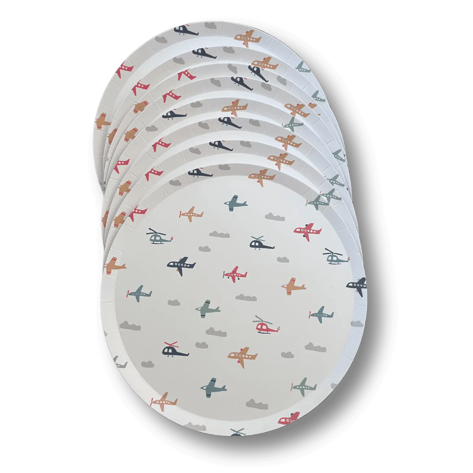 Airplane Dessert Plates, 7 Inch Kids Birthday Party Plates