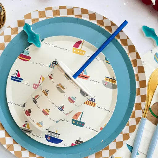 Aqua Blue Paper Party Plate (8pcs)