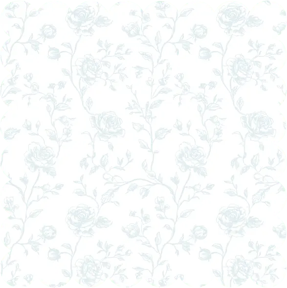 Baby Blue Floral Toile Scalloped Cocktail Napkins, 12pcs