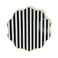 Black & White Striped Paper Party Plate (12pcs)