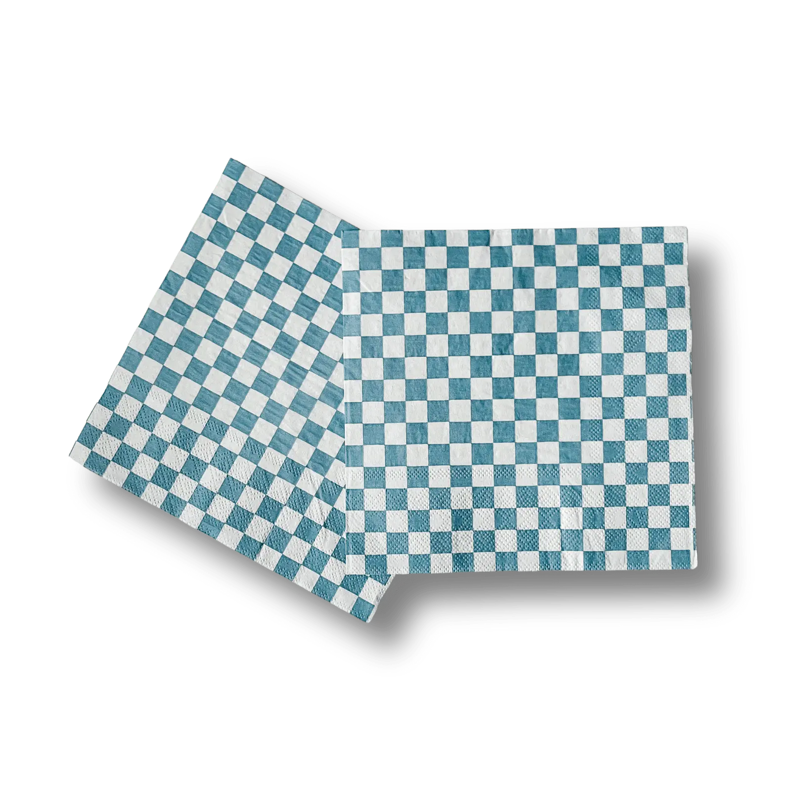 Blue Checkered Large Disposable Paper Napkins (16pcs)
