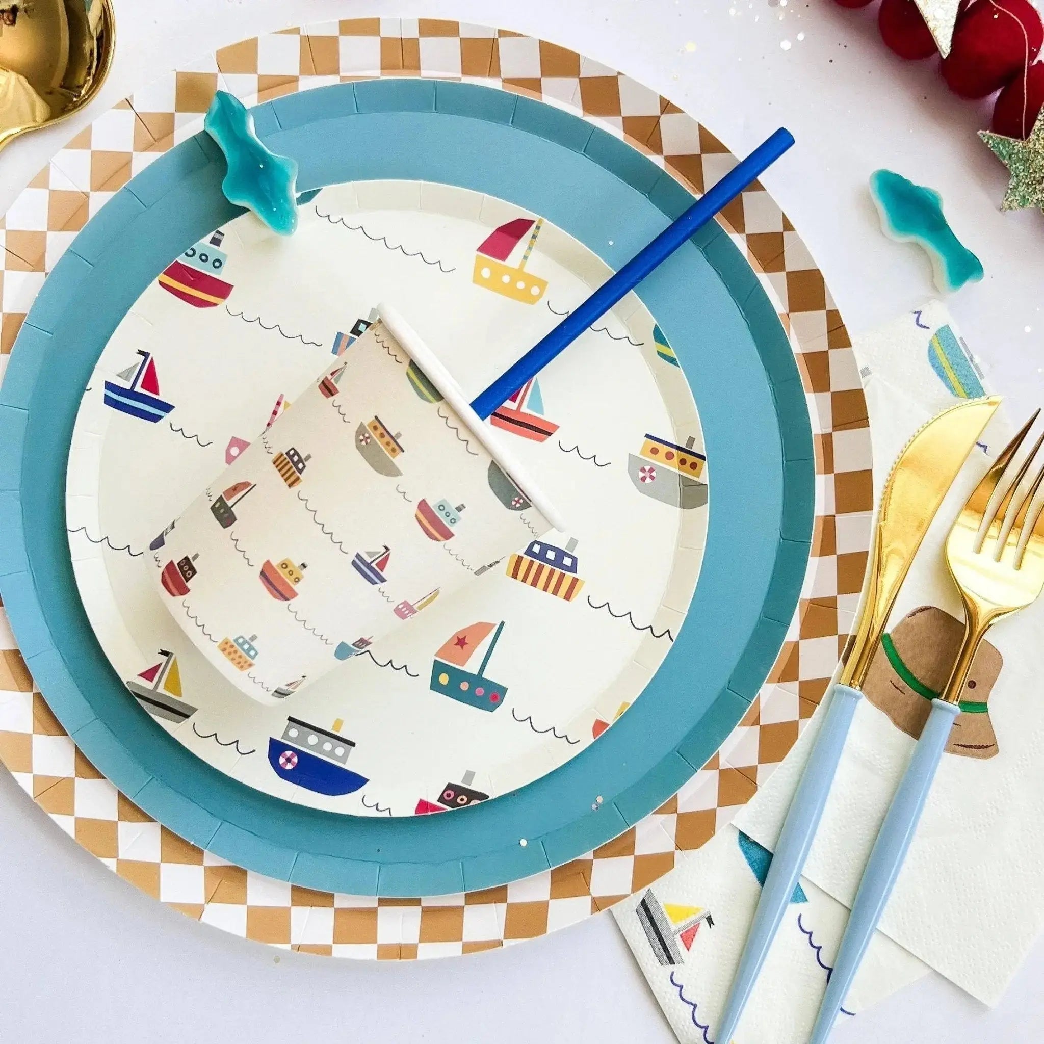 Boat Paper Party Cups  (8pcs)