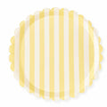 Butter Yellow & Cream Stripe 10.5" Scalloped Plate, 12pcs