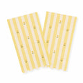 Butter Yellow Striped Floral Guest Napkins, 24pcs