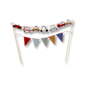 Car Cake Banner – Mini Car & Pennant Garland Topper