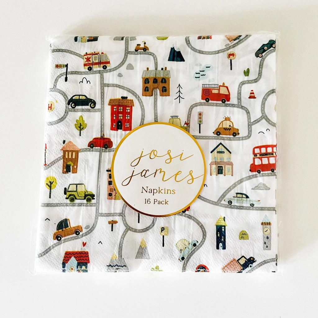 Car Large Birthday Party Paper Napkins (16pcs)