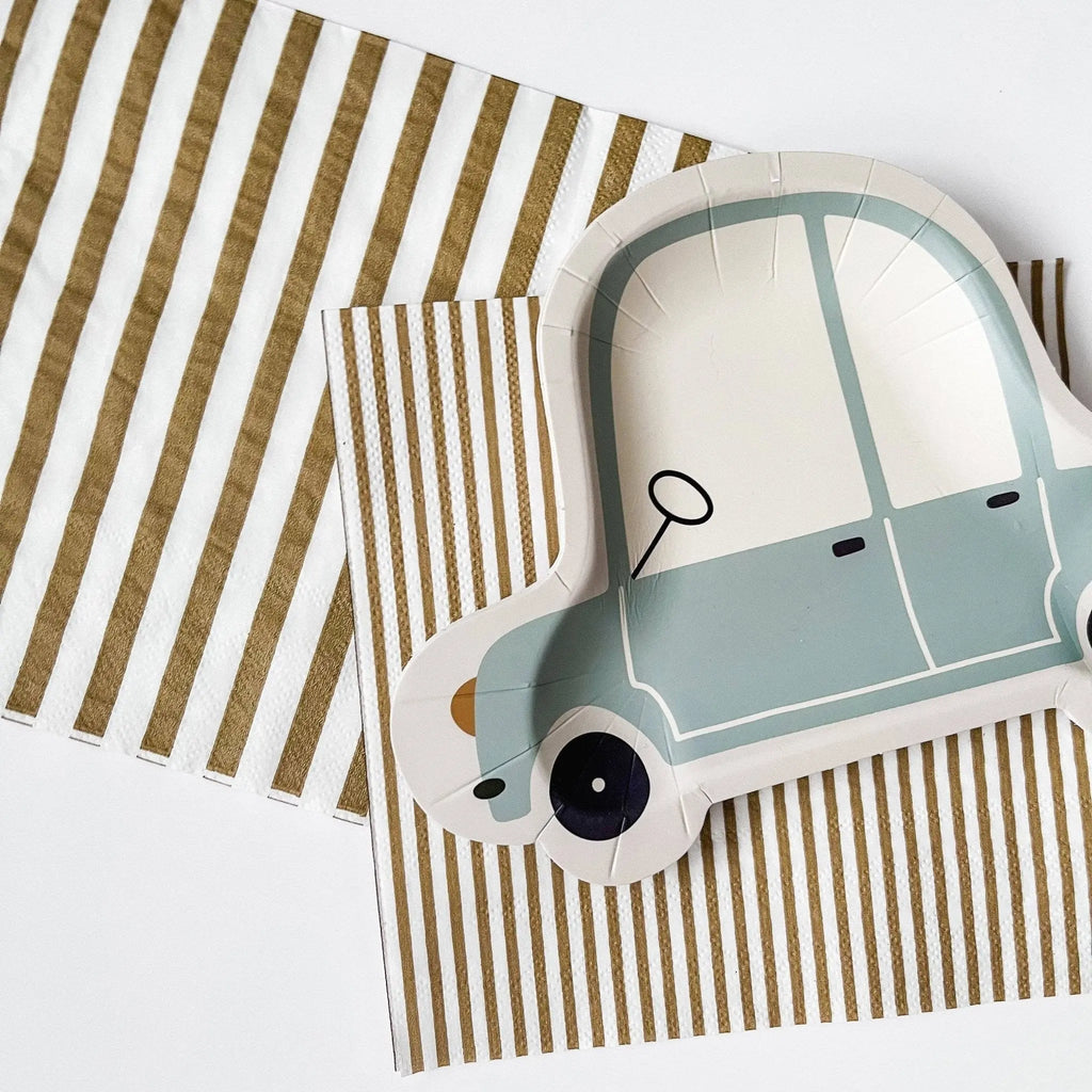 Baby Blue Car Shaped Party Plates (12pcs)
