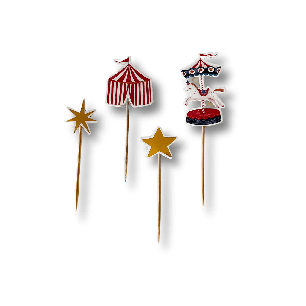 Carnival Cupcake Toppers - Circus Toppers 8pcs