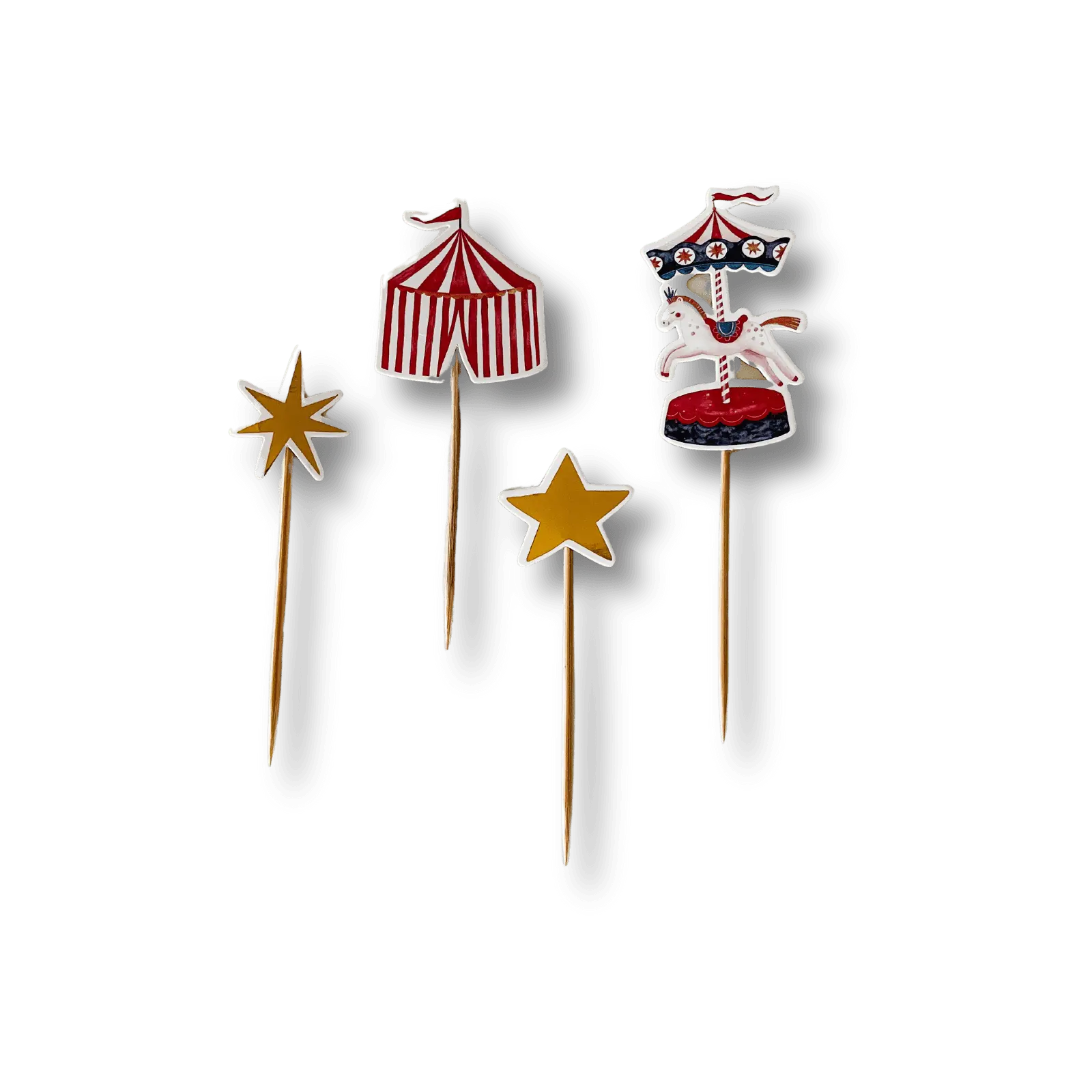 Carnival Cupcake Toppers - Circus Toppers 8pcs