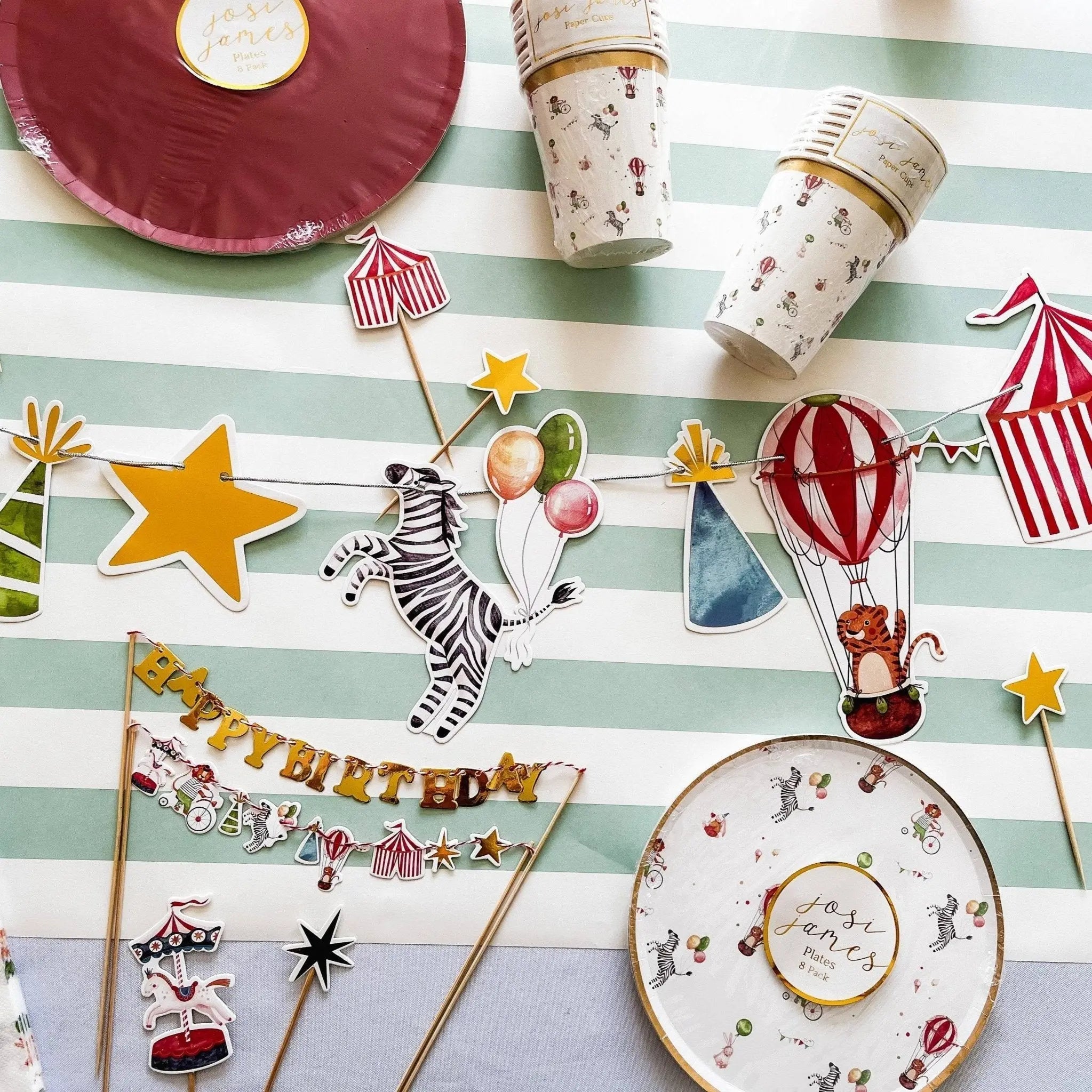 Carnival Cups – 9oz Circus Party Paper Cups (8pcs)