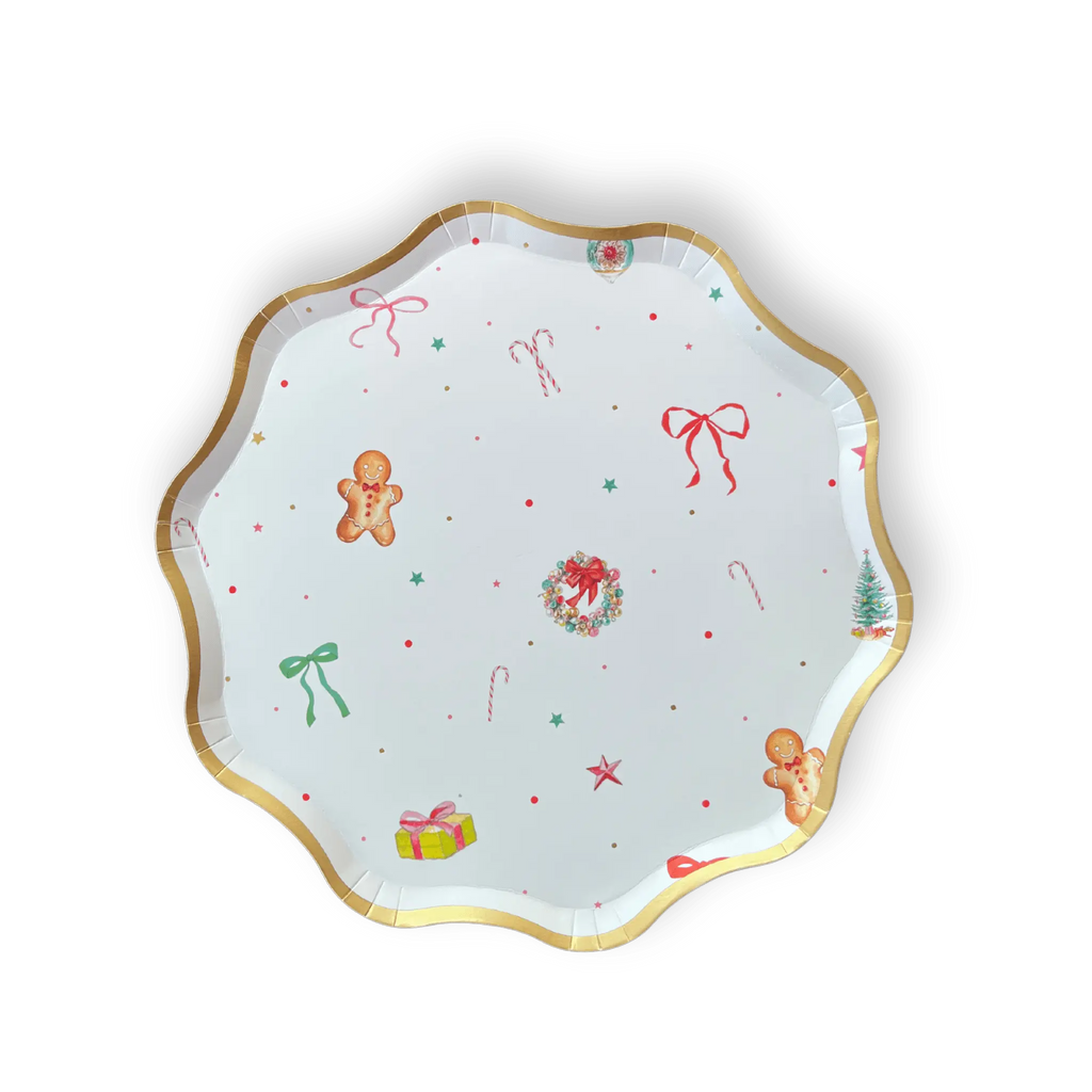 Christmas Bows Patterned Paper Plate