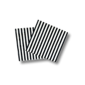 Classic Black & White Striped Disposable Paper Napkins (24pcs)