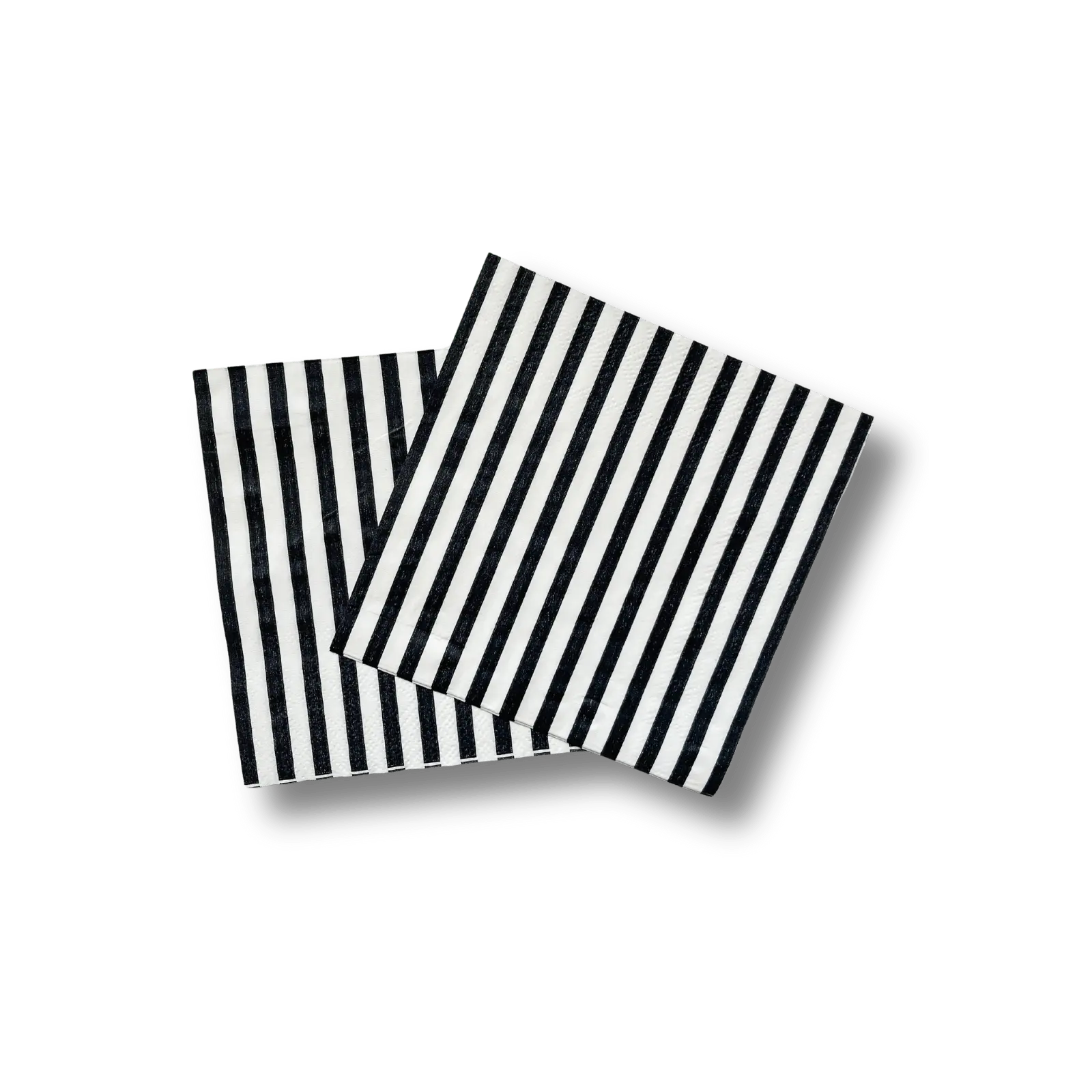Classic Black & White Striped Disposable Paper Napkins (24pcs)