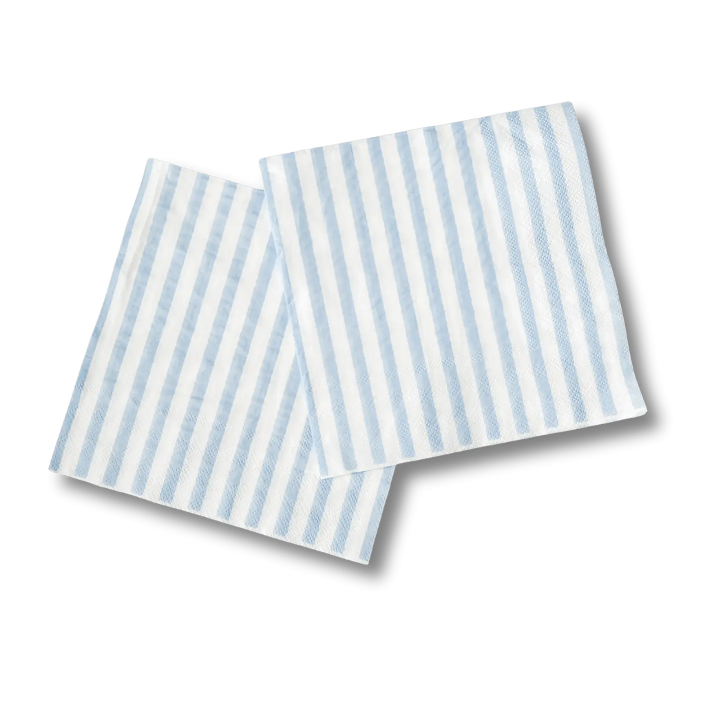 Classic Stripe Baby Blue Large Disposable Paper Napkins (16pcs)