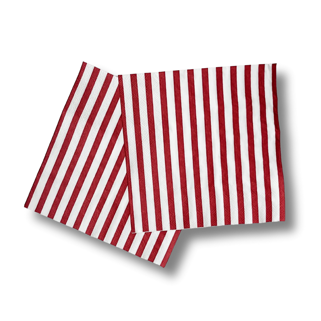 Classic Stripe Red Large Disposable Paper Napkins (16pcs)