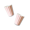 Cream & Pink Striped Cups