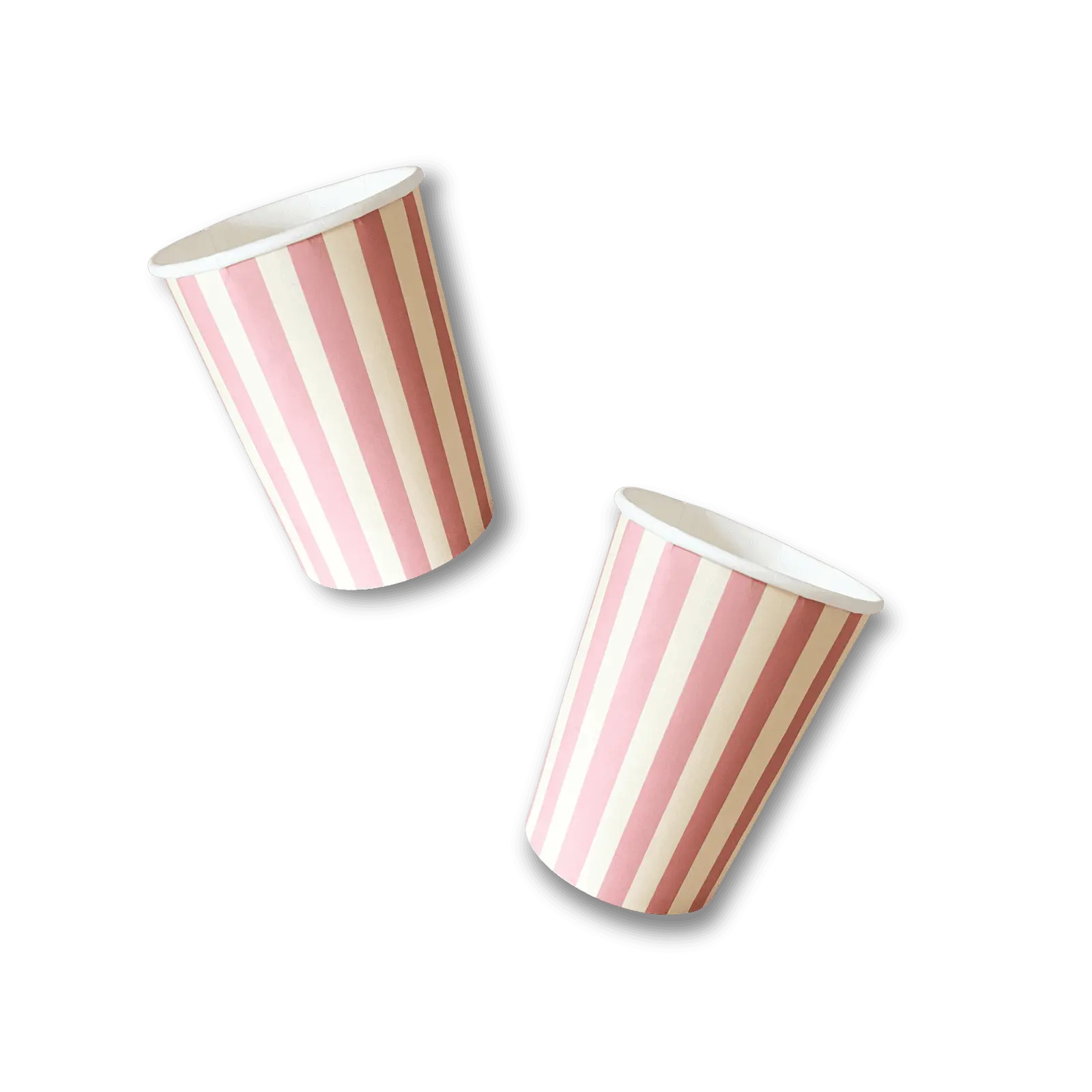Cream & Pink Striped Cups