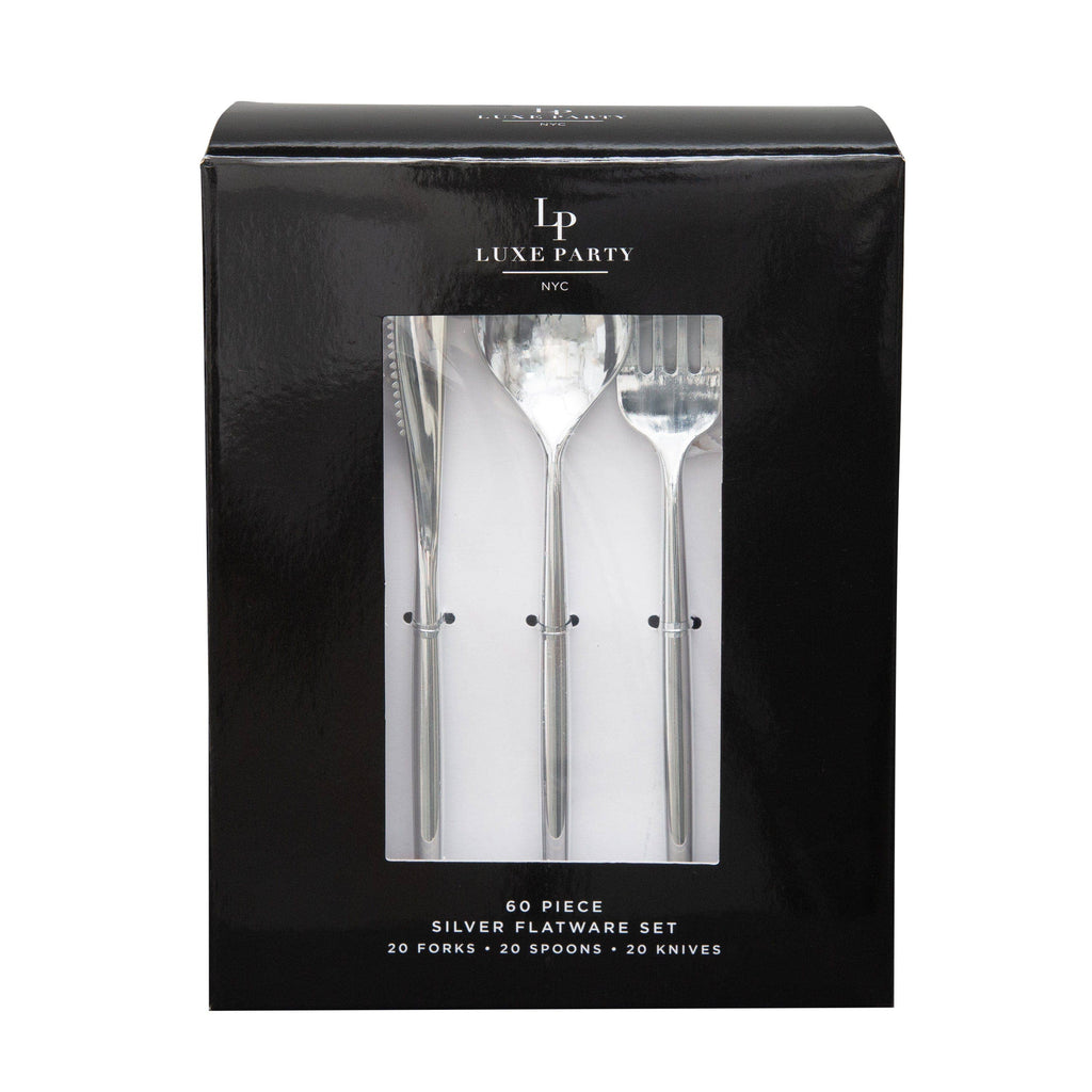 Matrix Silver Plastic Cutlery Set | 60 Pieces