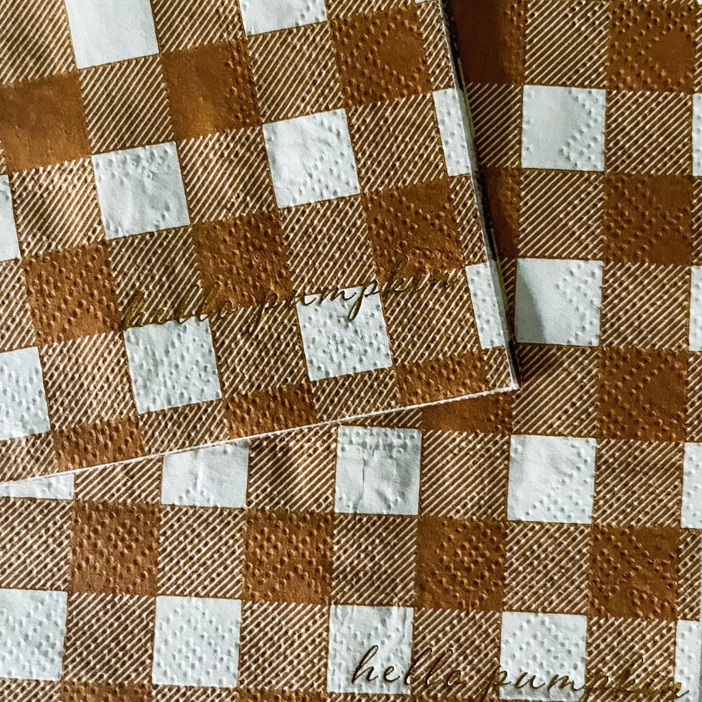 Fall Plaid Small Disposable Paper Napkins (16pcs)