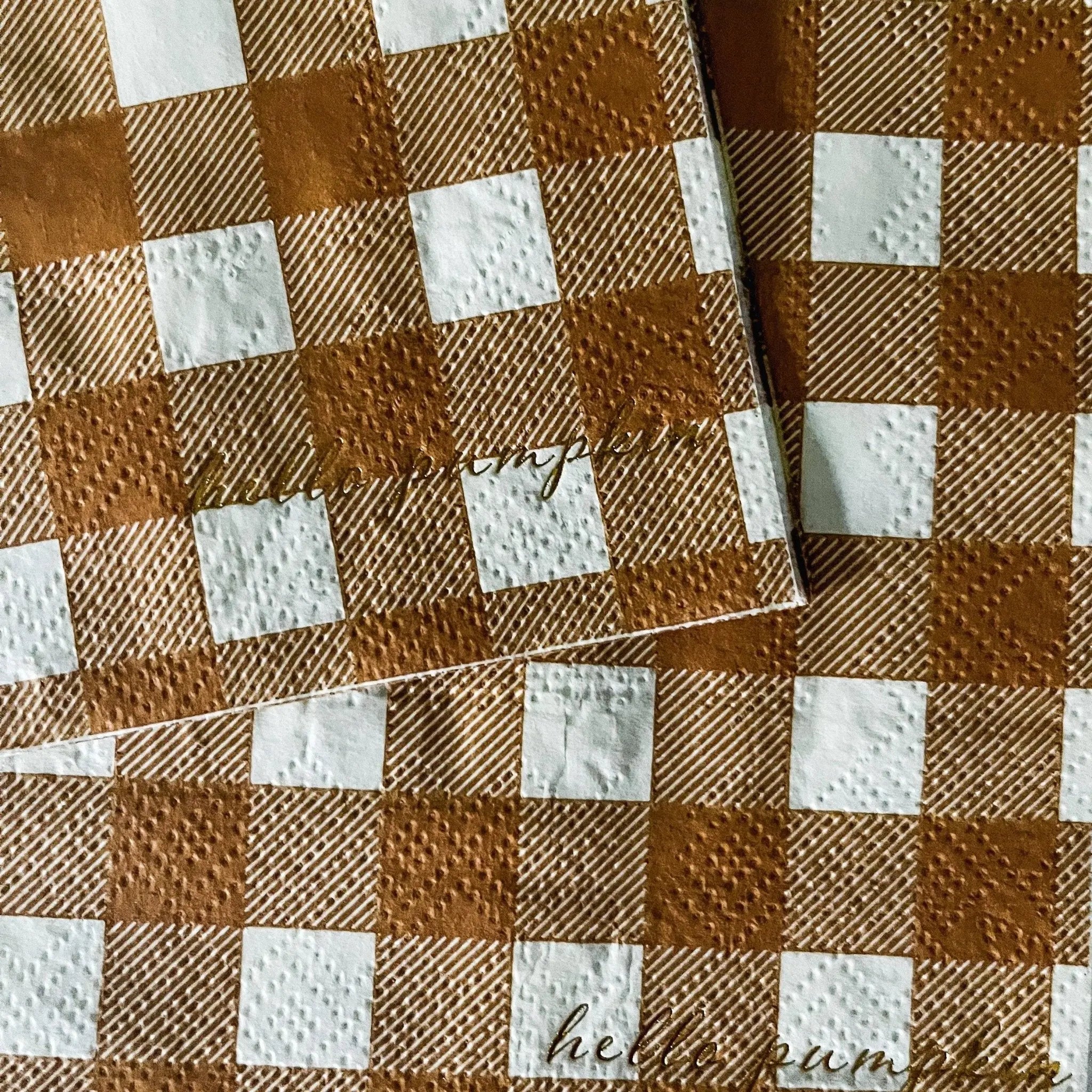 Fall Plaid Small Disposable Paper Napkins (16pcs)
