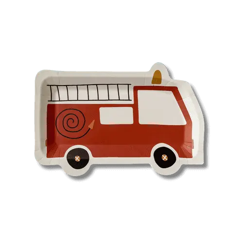Firetruck Shaped Paper Party Plate (12pcs)