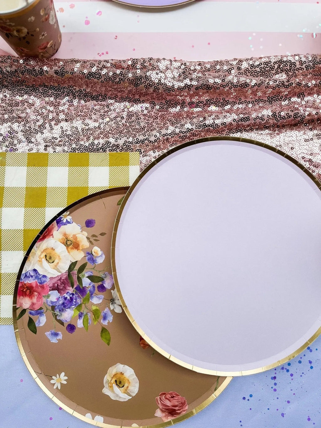 Gold Light Pink Paper Plate (8pcs)