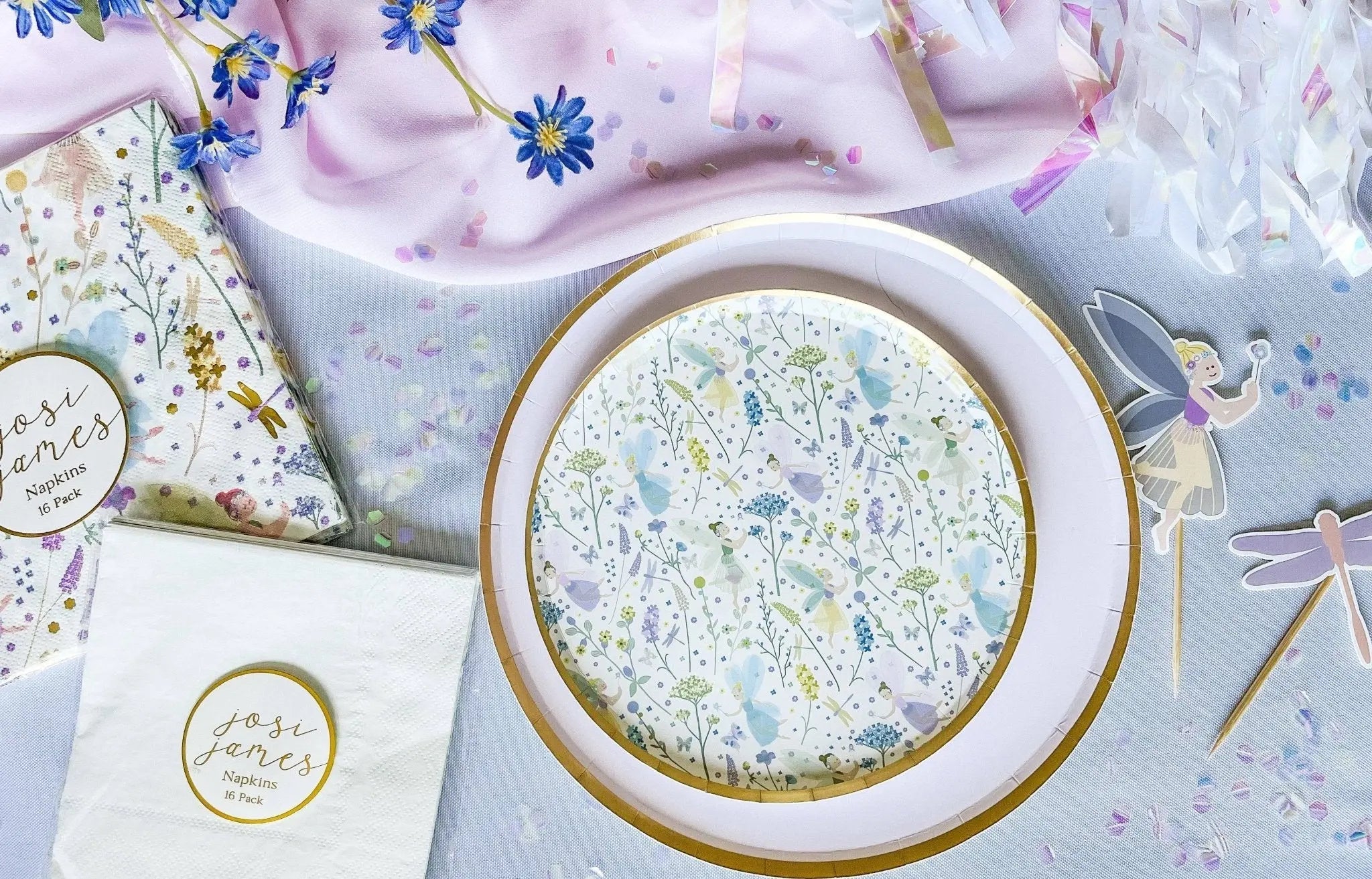 Gold Light Pink Paper Plate (8pcs)