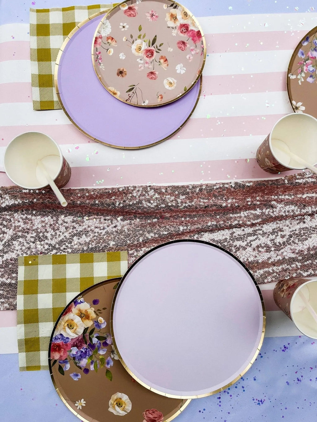 Gold Light Pink Paper Plate (8pcs)