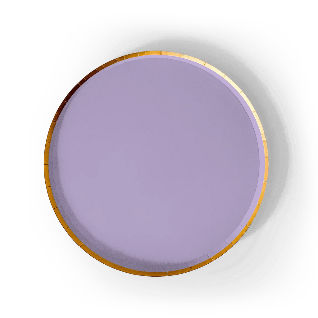 Gold Purple Paper Plate (8pcs)