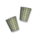 Green & Blue Plaid Cups (8pcs)