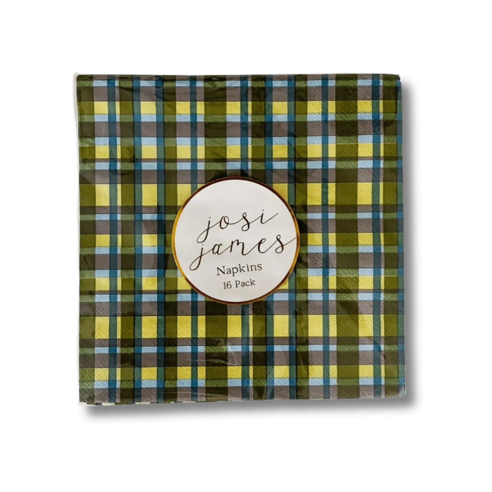 Green & Blue Plaid Large, Disposable Paper Napkins (16pcs)