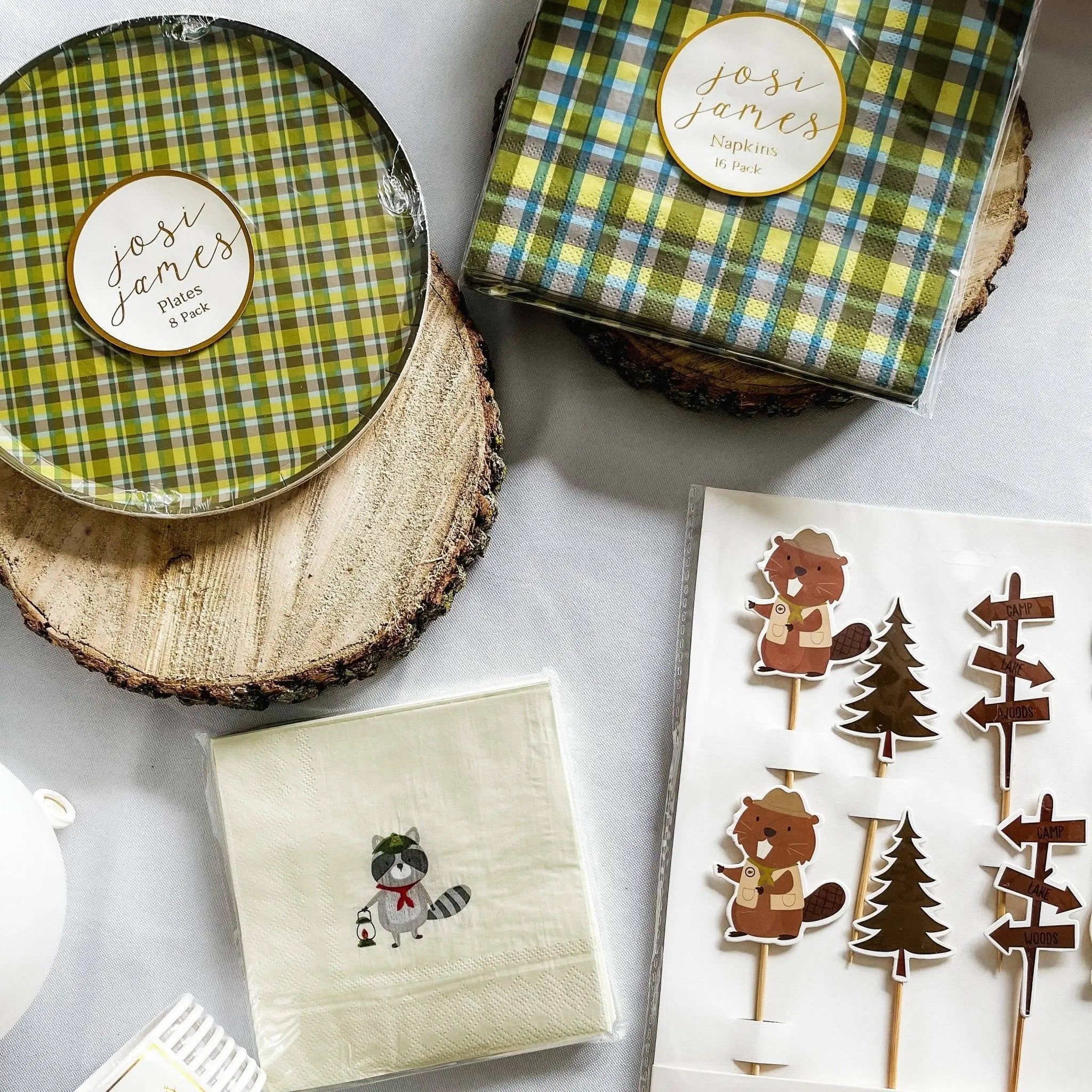 Green Plaid Dessert Party Plate (8pcs)