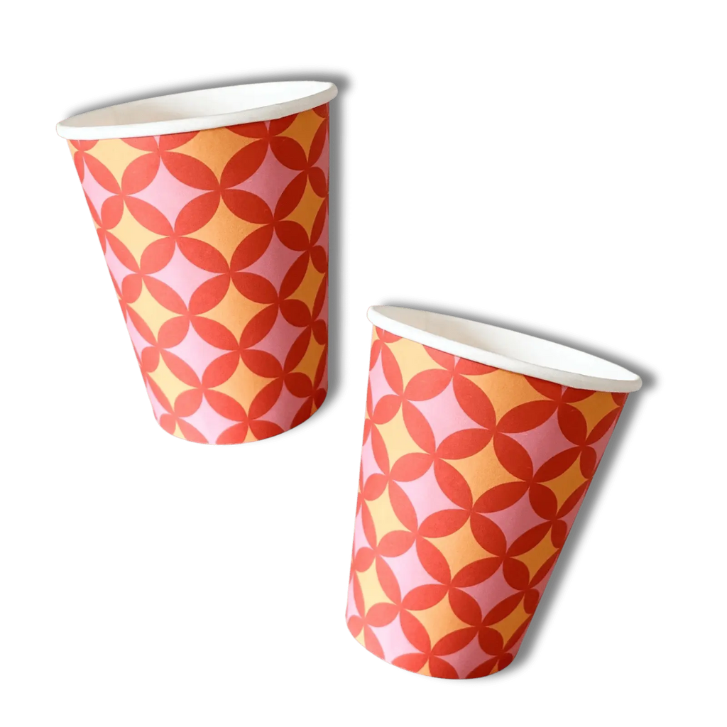 Groovy Pattern Disco Cups (8pcs)