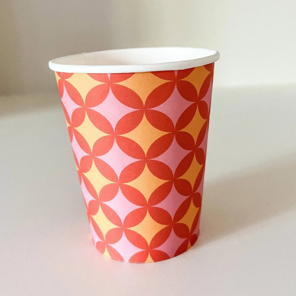 Groovy Pattern Disco Cups (8pcs)