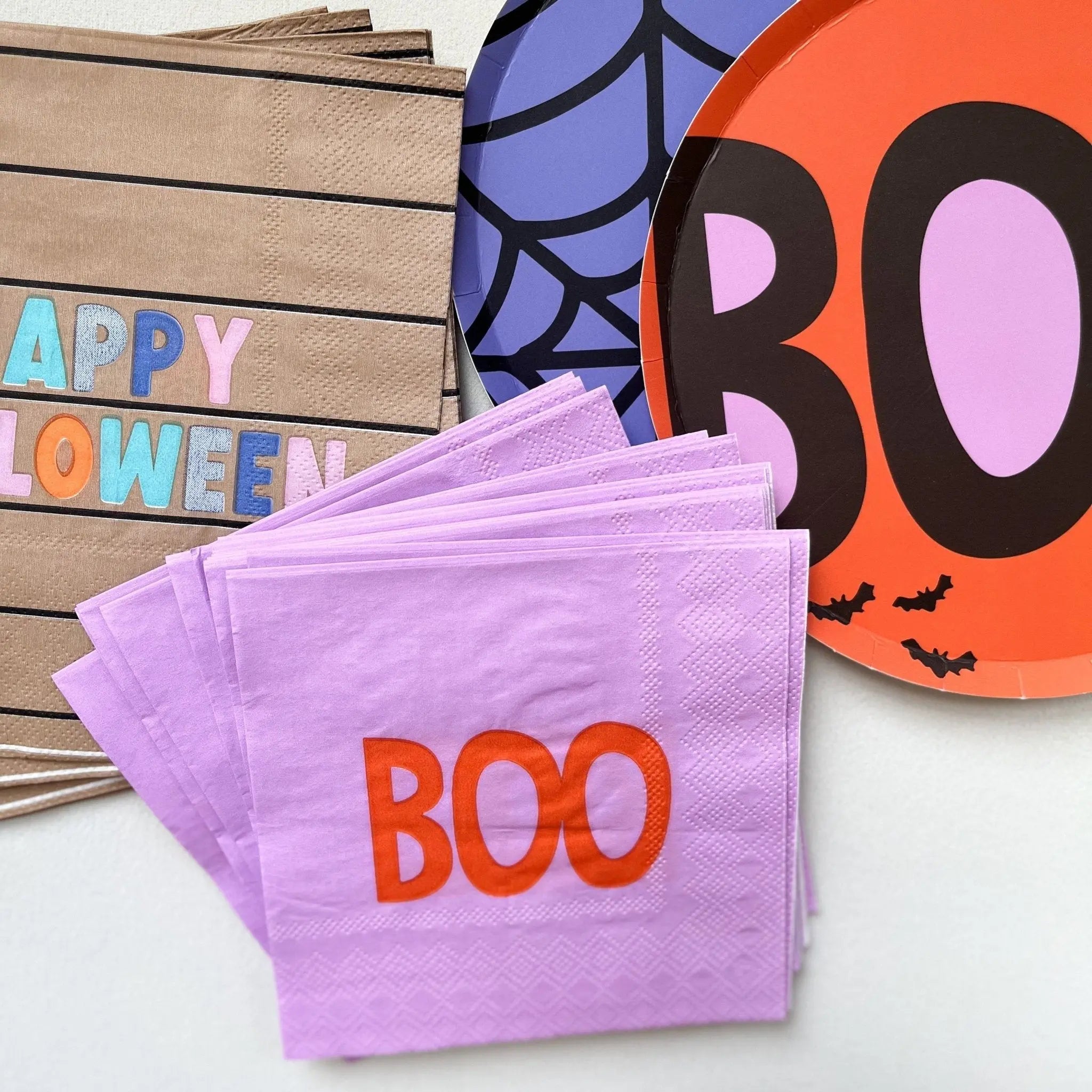 Large Striped Halloween Paper Napkins (16pcs)