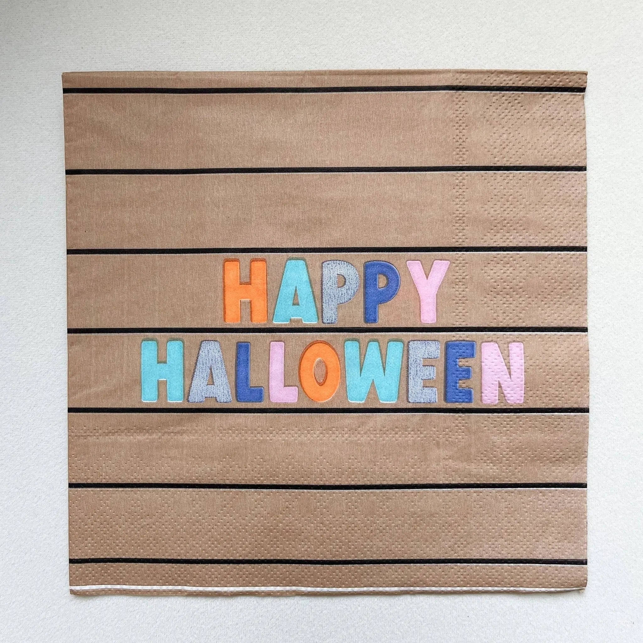 Large Striped Halloween Paper Napkins (16pcs)