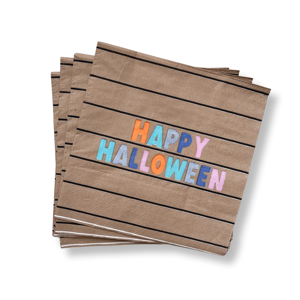 Large Striped Halloween Paper Napkins (16pcs)