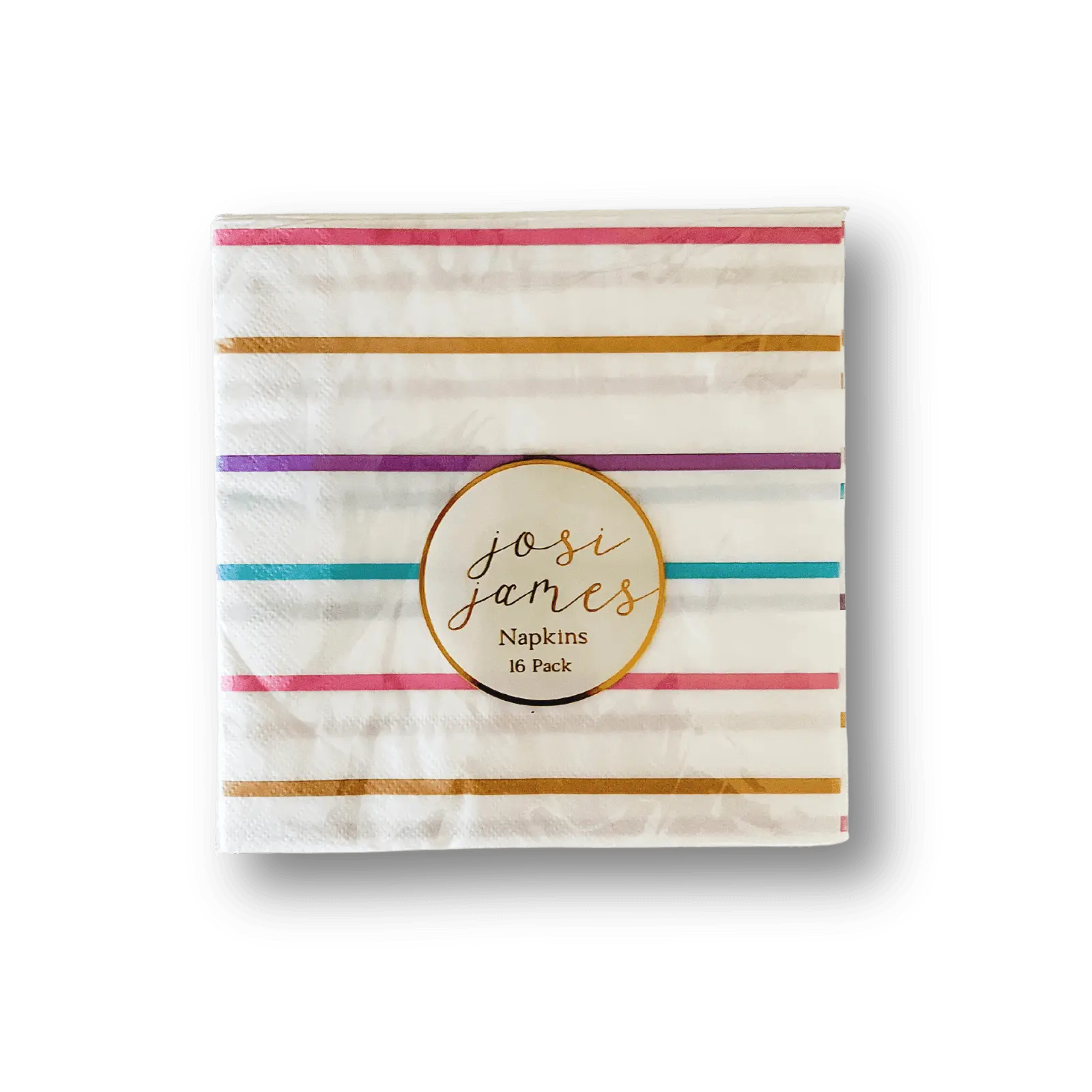 Large Striped Pastel Paper Lunch Napkins (16pcs)