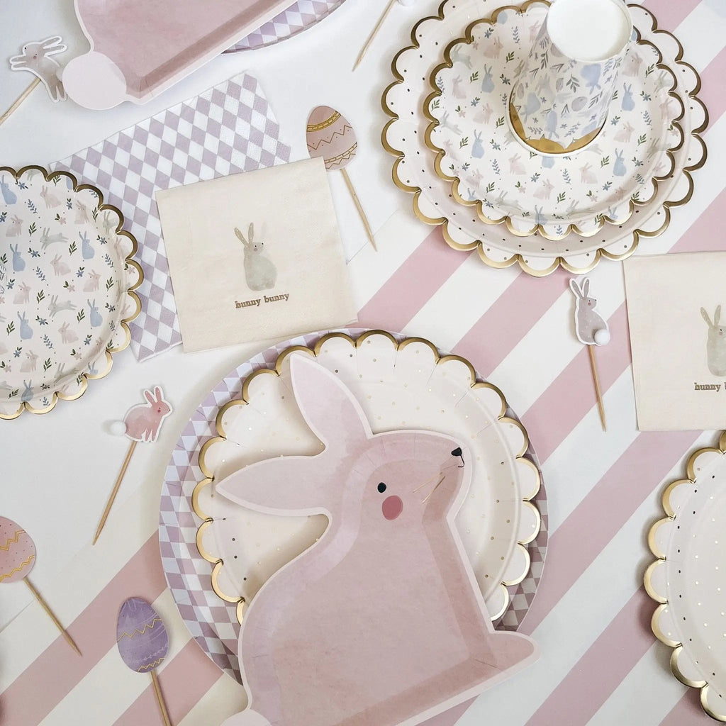 Pink Bavarian Check Large Disposable Paper Napkins (16pcs)