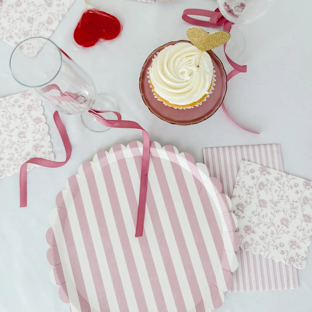 Pink Toile Cocktail Napkins, 12pcs
