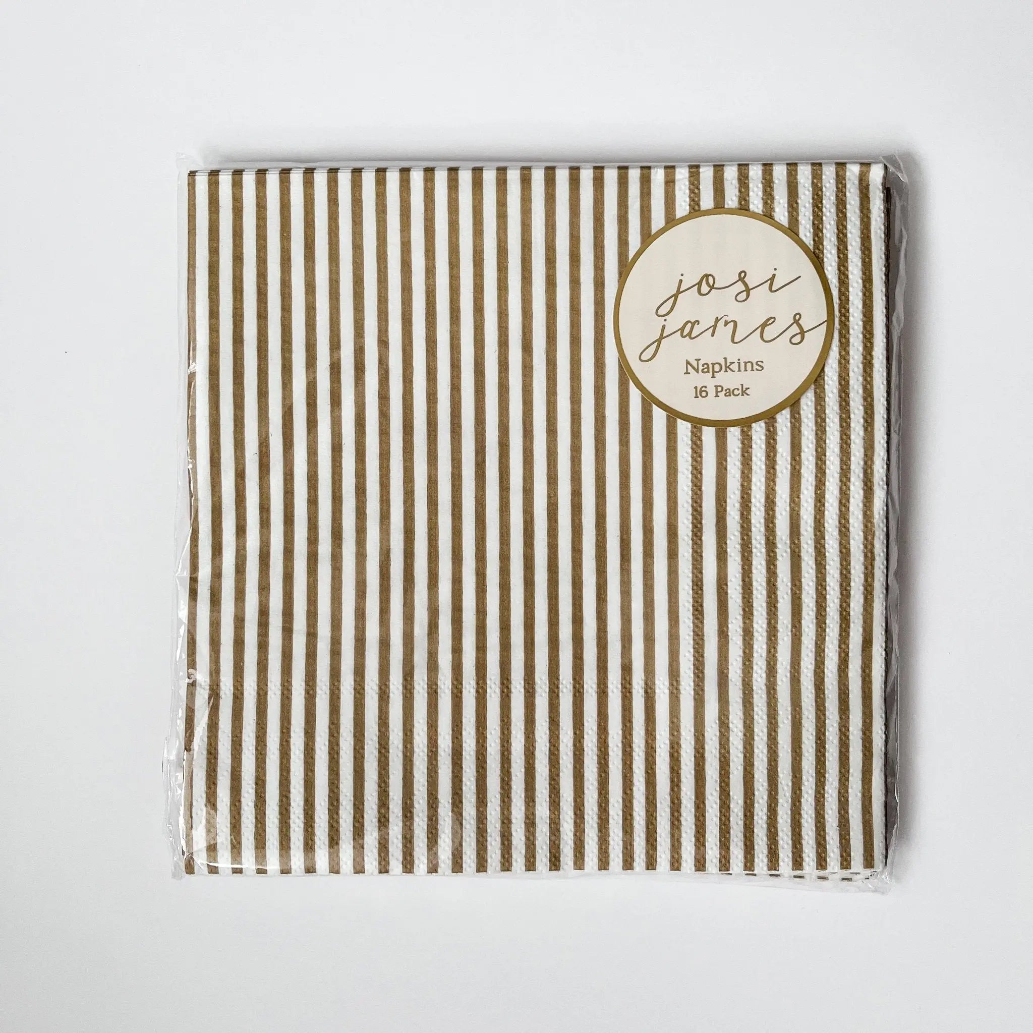 Pinstripe Gold Matte Large Disposable Paper Napkins (16pcs)