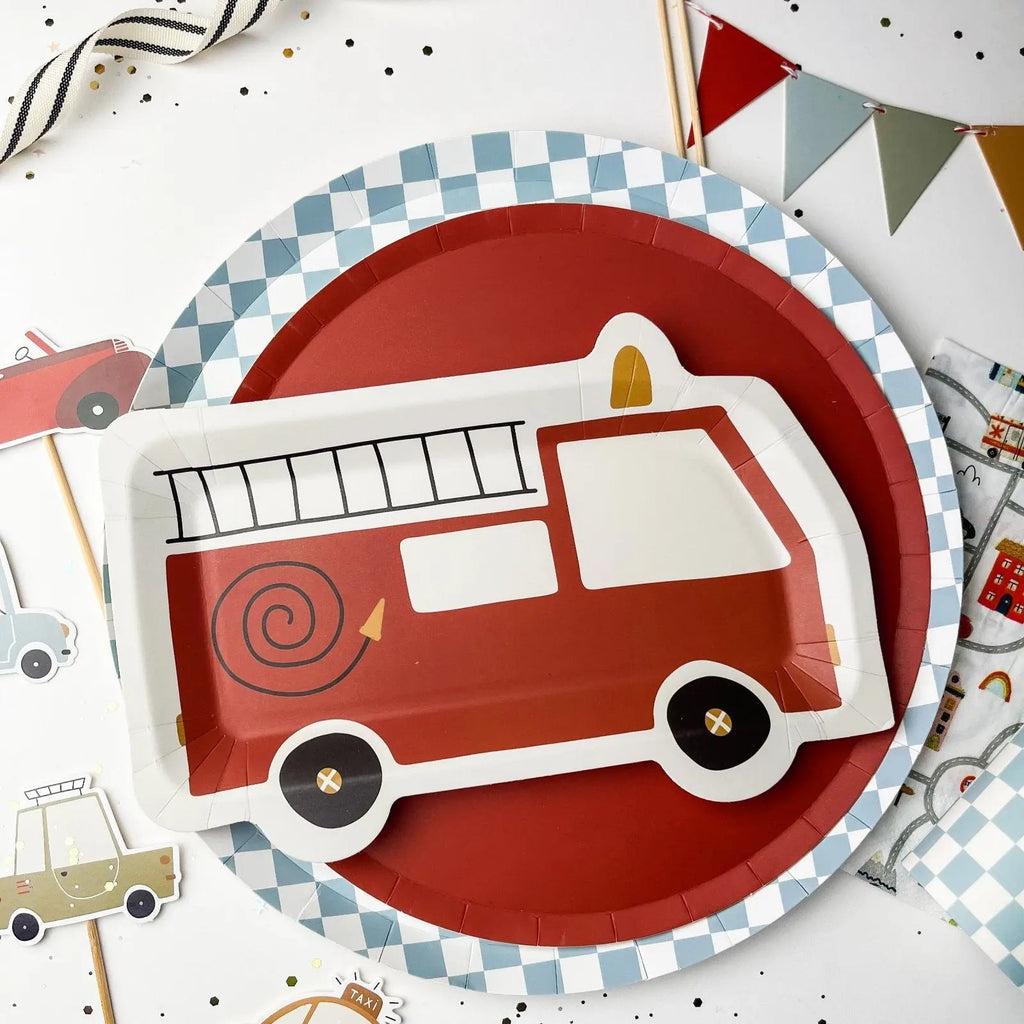 Premium Checkered Blue Plate (12pcs)