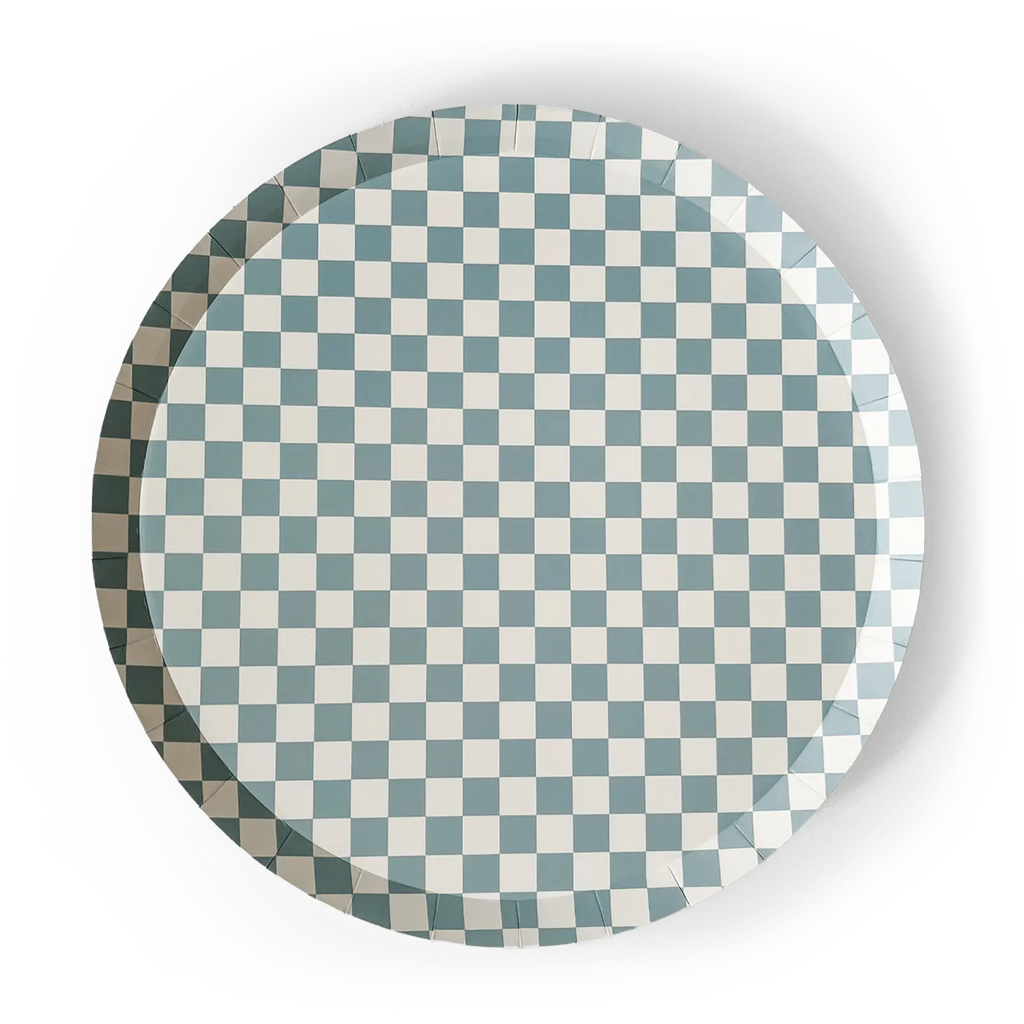 Premium Checkered Blue Plate (12pcs)